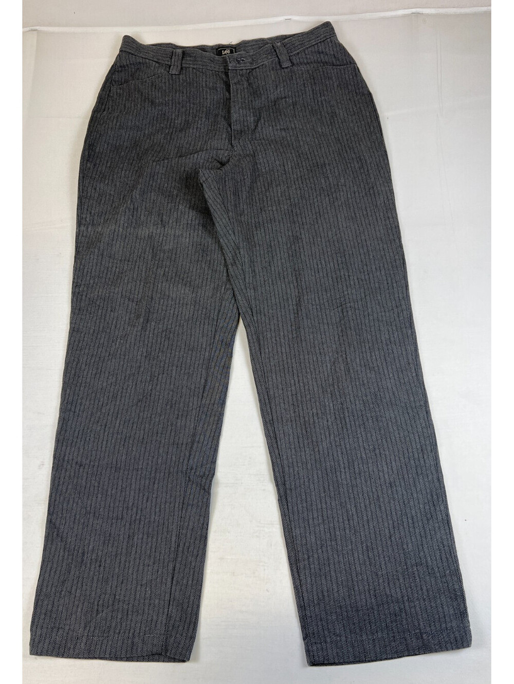 Vintage Lee Women's Gray Pinstripe Pants Trousers Size 14 Medium
